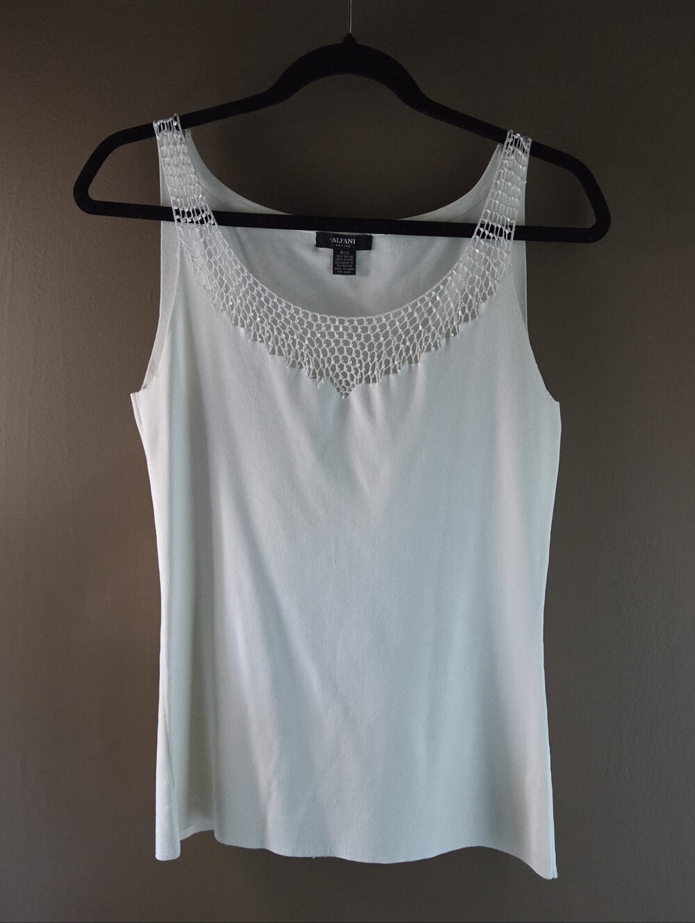 Alfani Crochet-Trim Sleeveles Knit Top